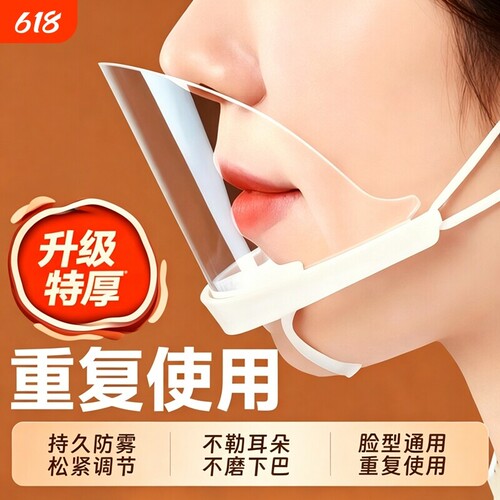 一次性防雾透明透气餐饮专用口罩