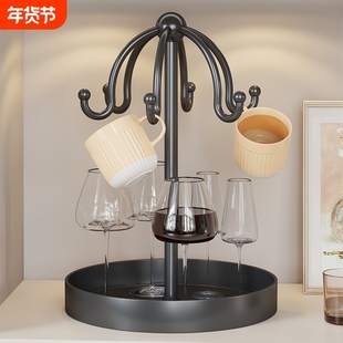 创意悬挂杯架餐边柜杯子收纳置物架水杯茶杯酒杯倒挂放置展示架