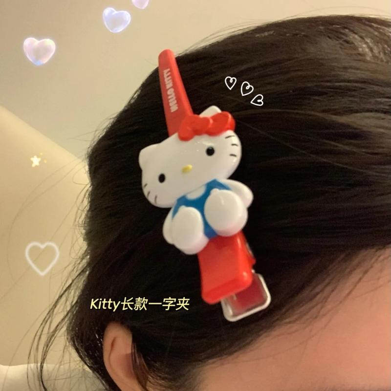 kitty猫发夹可爱少女一字夹发卡刘海侧边夹三小夹子头饰明星同款
