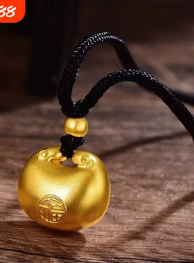 新中式锁福袋胖福沙金色项链女祥云黑色编织绳元宝锁骨链高级配饰
