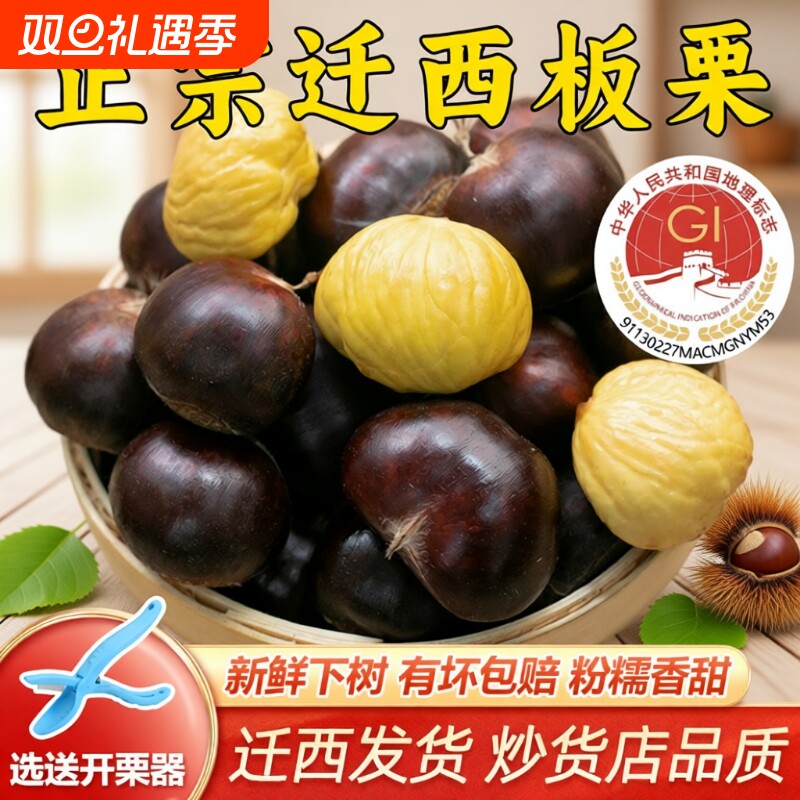 迁西新鲜板栗生鲜板栗大油栗子河北省唐山燕山板栗小毛栗子包邮