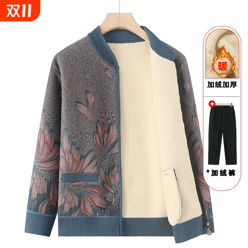 中老年妈妈秋冬外套奶奶上衣休闲