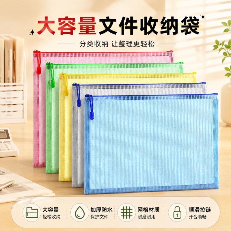 【全网热销】A4加厚网格文件袋图片
