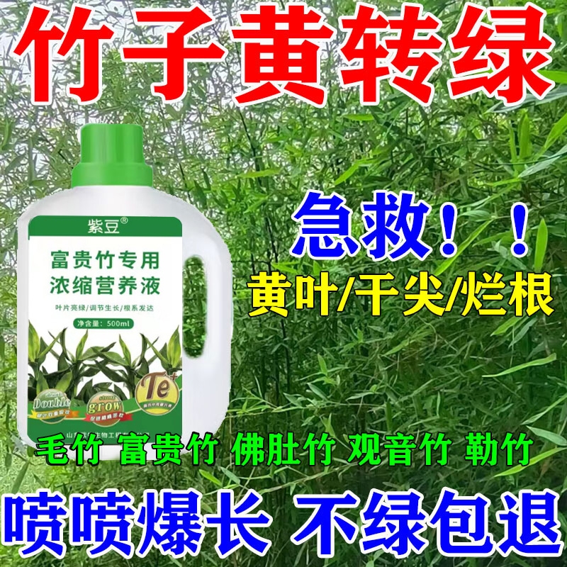 竹子专用肥料急救叶子发黄干尖掉叶黄叶病竹子促芽生根专用营养液