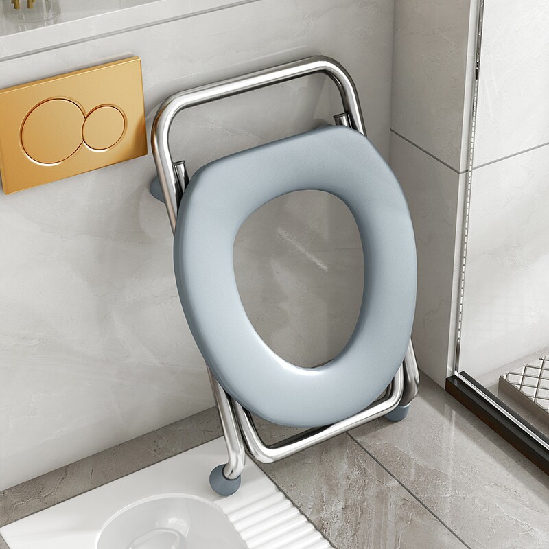 不锈钢蹲厕坐便凳折叠可移动老人孕妇蹲坑辅助神器防滑防溅坐便椅