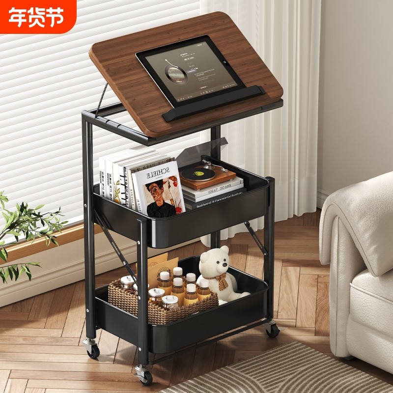 折叠推车置物架移动沙发边茶几床边零食多功能收纳柜杂物多层分层,收纳整理,整理架/置物架/收纳架,淘宝优惠券,粉丝福利购,淘宝优惠卷