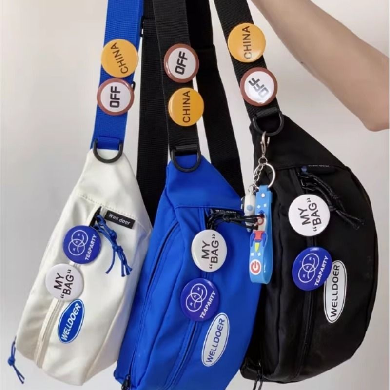 ins潮牌胸包男休闲日系小包包潮流斜挎包女 新款百搭学生骑行腰包