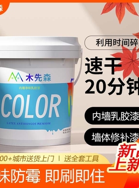 乳胶漆室内环保内墙油漆自刷墙面漆彩色涂料粉白墙漆无味无甲醛
