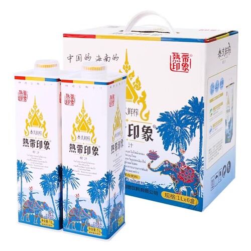热带印象泰式椰汁1L*6瓶聚餐礼盒