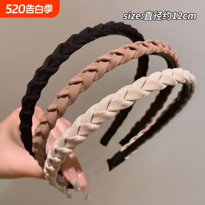 高颅顶发箍女2025新款洗脸防滑头箍宽边带齿压发发卡头饰简约发捆