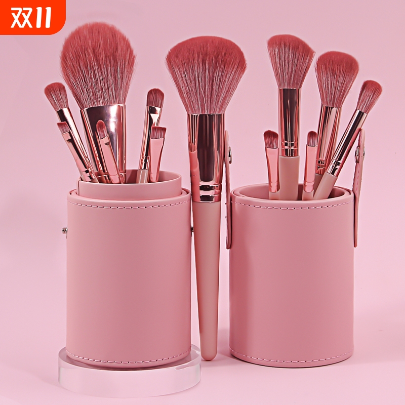 樱花粉收纳桶软毛12支套装眼影刷初学全套正品化妆刷刷子便携工具