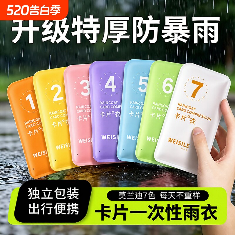 一次性卡片雨衣便携式雨衣全身防雨具成人雨披游乐场登山必备旅游