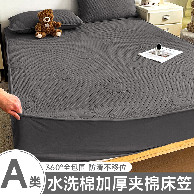 夹棉床笠单件四季通用加厚床罩夏季夏天专用防滑床单罩床垫保护套图片