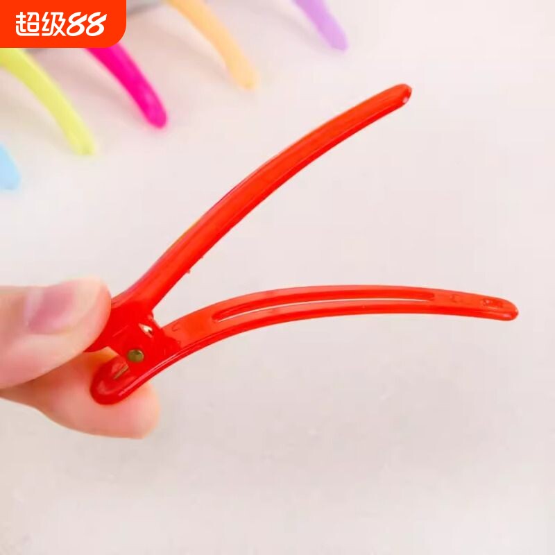 一字夹鸭嘴夹鳄鱼夹刘海边夹韩版可爱糖果色果冻发夹尖嘴