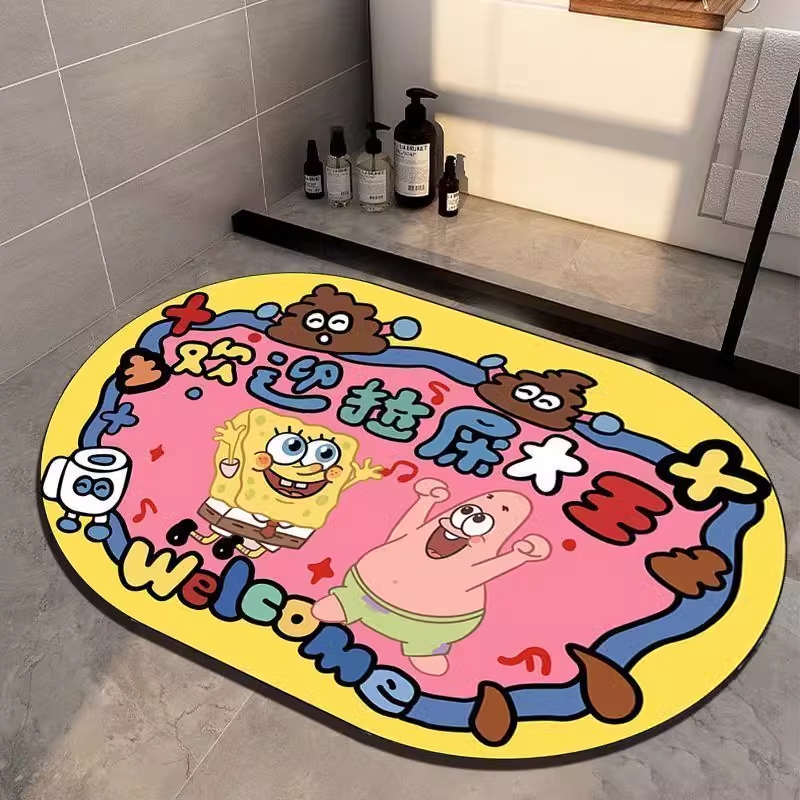 卡通卫浴浴室吸水地垫卫生间厕所硅藻泥防滑垫子入户门垫速干脚垫