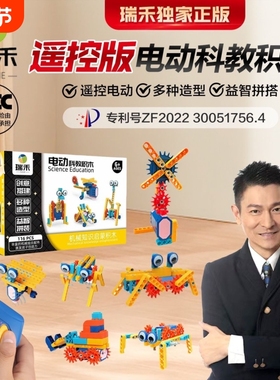 瑞禾遥控版益智百变电动拼装科教机械积木儿童生日礼物开发大脑