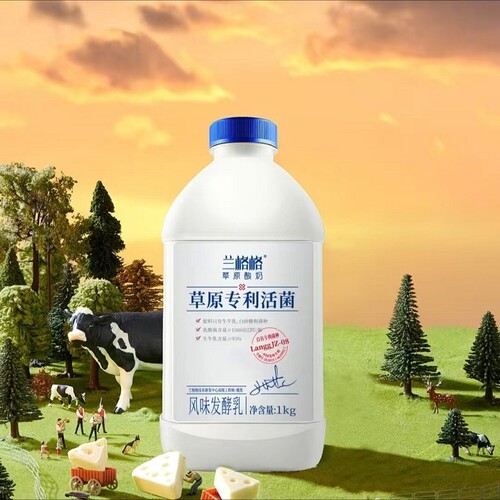 兰格格零添加防腐剂草原专利活菌酸奶1kg低温发酵瓶装冷藏生牛乳