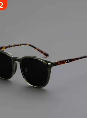 复古暗绿色墨镜中大脸男女开车防晒防紫外线偏光太阳眼镜可配近视