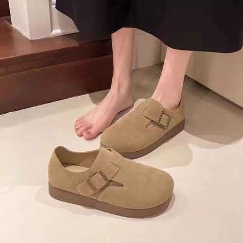 意尔康心选复古软底勃肯鞋女2026秋季新款日系一脚蹬单鞋休闲百搭