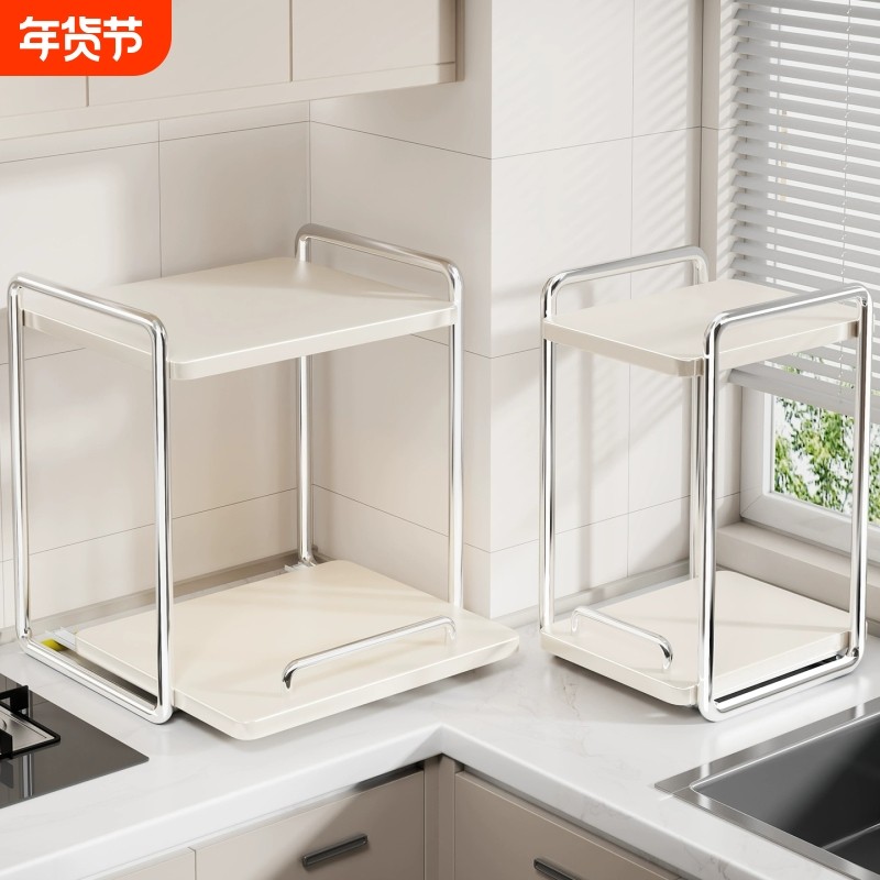 可抽拉式锅具置物架厨房微波炉置物架台面烤箱电器多功能双层锅架,厨房/烹饪用具,厨房置物架/置物柜/角架,淘宝优惠券,粉丝福利购,淘宝优惠卷