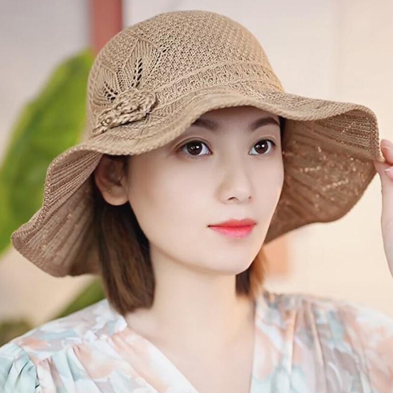可折叠遮阳女夏季防紫外线渔夫帽草帽2026新款太阳帽防晒帽女紫色