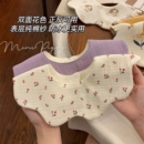 韩版婴儿围嘴花瓣口水巾纯棉新生儿防吐奶围兜宝宝四季两面戴围脖