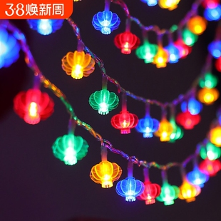 2026马年新款小灯笼彩灯串灯发光led装饰灯室内阳台新年氛围插电