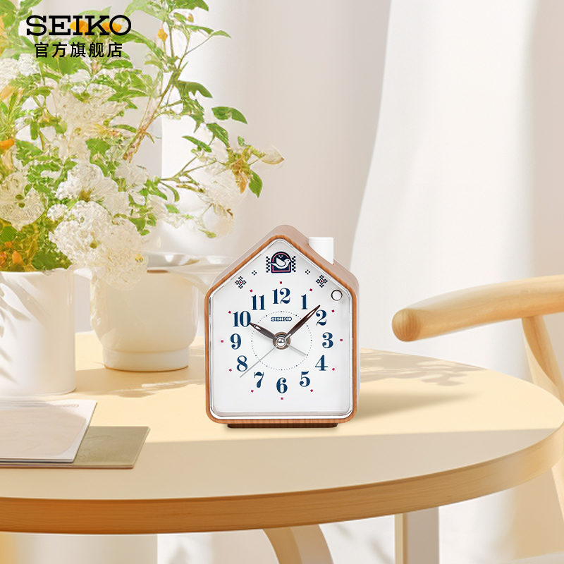 新款SEIKO精工日本精工卡通时尚轻奢可爱学生闹钟儿童静音夜灯
