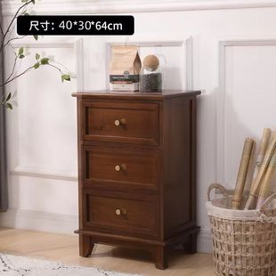 新款美式复古泡桐木五斗柜客厅边角收纳储物斗柜E1级环保实木斗柜