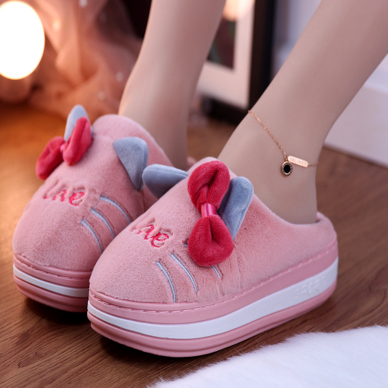 卉兹沐秋冬季新款女式包头高跟棉拖鞋室内居家鞋防滑耐磨时尚保暖在类目 女鞋, 拖鞋中 - 来自Buy2taobao.com提供专业的淘宝代购服务