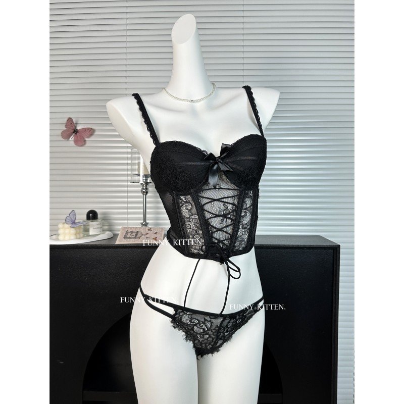 FUNNY KITTEN甜心公主 纯欲带胸垫聚拢鱼骨显瘦性感胸衣小胸显大,女士内衣/男士内衣/家居服,睡裙,淘宝优惠券,粉丝福利购,淘宝优惠卷