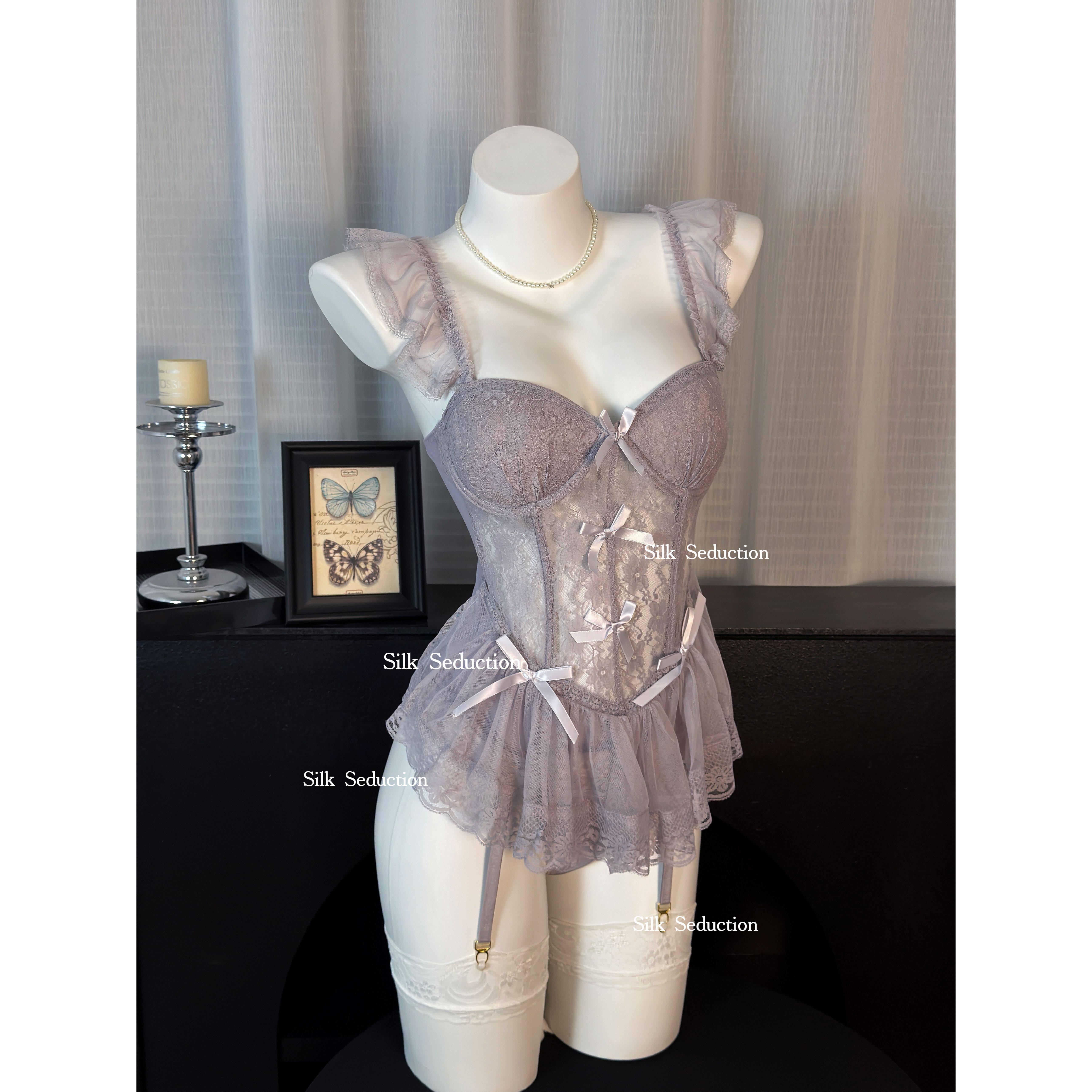 FUNNY KITTEN性感蕾丝吊带睡裙女小胸聚拢带胸垫纯欲透视睡衣套装,女士内衣/男士内衣/家居服,睡裙,淘宝优惠券,粉丝福利购,淘宝优惠卷