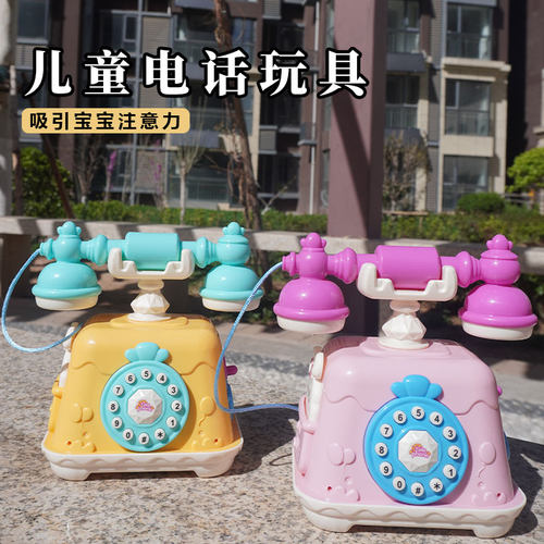 儿童大号音乐玩具仿真多功能电话机模型可开门幼儿早教生日礼物