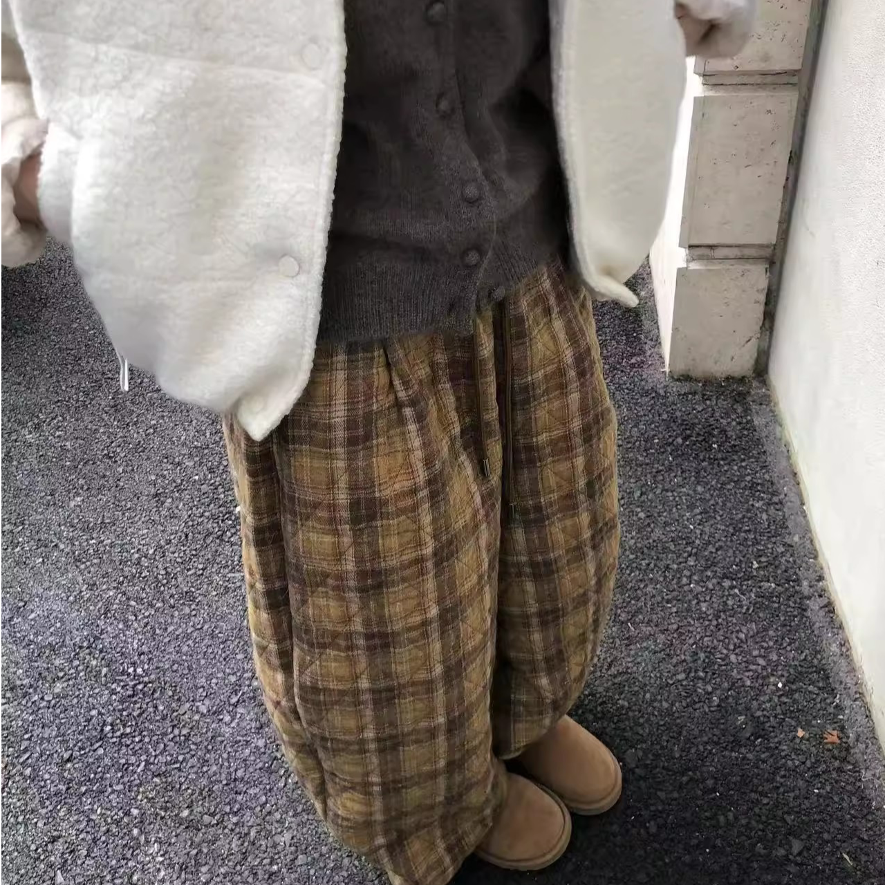 松紧腰萝卜棉裤冬季加厚保暖