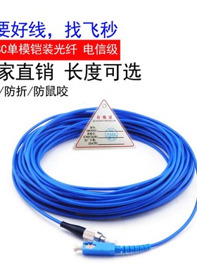 FC-SC3\5\10\15\20\30米铠装单模光纤跳线跳纤尾纤防折防踩防鼠三防光缆含金属保护层不怕断fiber Patchcord