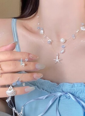 海星贝壳珍珠项链女海边度假风叠戴锁骨链独特2025新款氛围感配饰