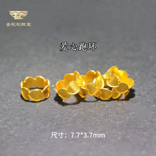 爱心跑环18k古法金手工配饰