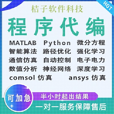 matlab代编程序Python神经网络深度机器学习通信仿真算法模型求解