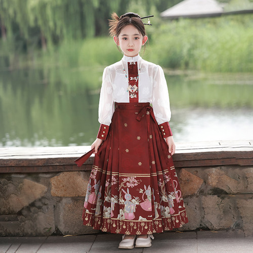 衣冉女童唐装汉服马面裙