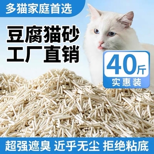 除臭无尘豆腐砂结团猫咪用品沙 包邮 猫砂40斤实惠装 豆腐猫砂20公斤