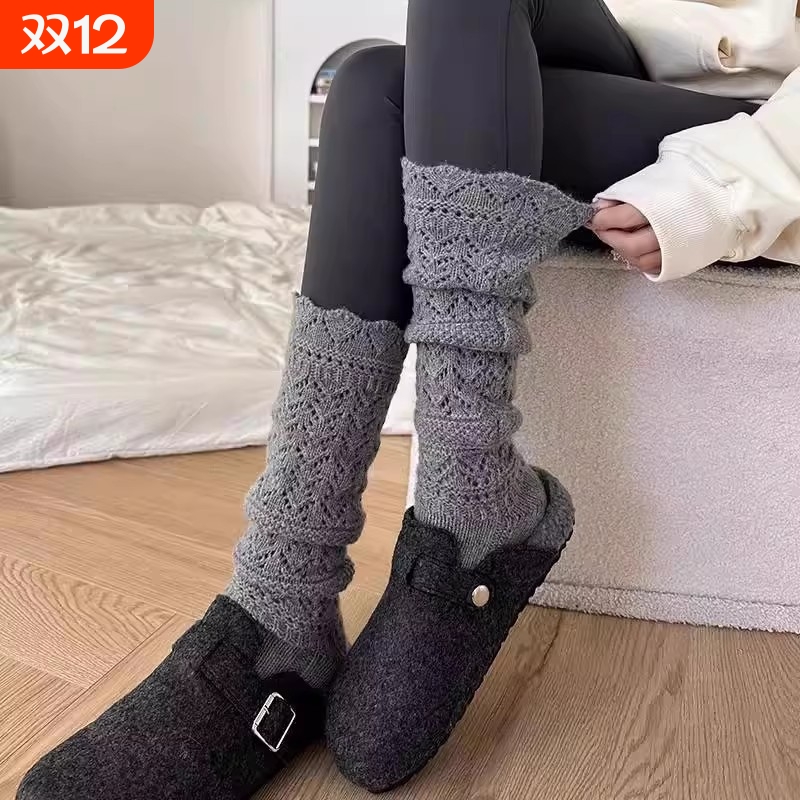 秋冬款棉质保暖小腿袜复古长筒