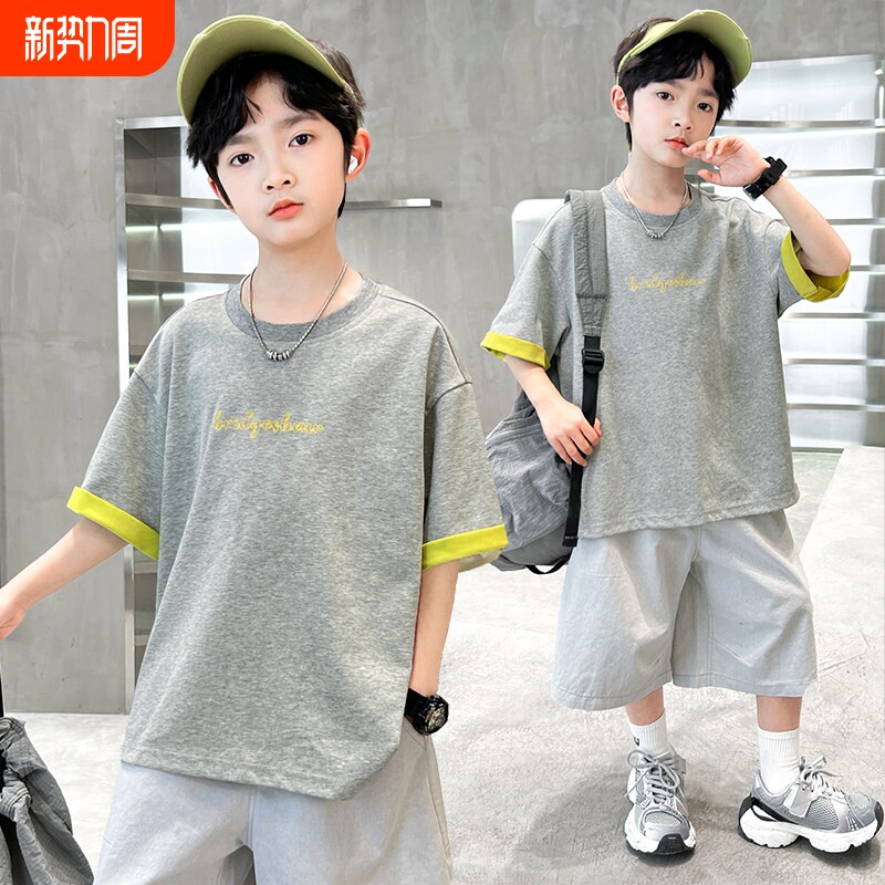 男童夏装短袖T恤2026新款中大童夏季薄款速干上衣儿童透气潮t帅