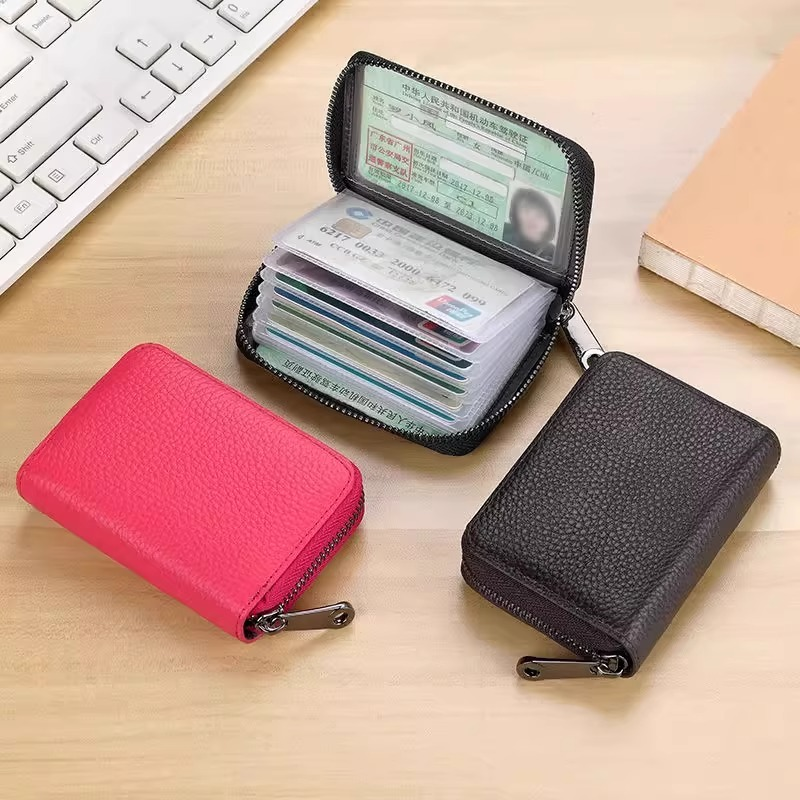 大容量多卡位卡包驾驶证件夹套男女防消磁零钱包驾照卡片小巧黑色