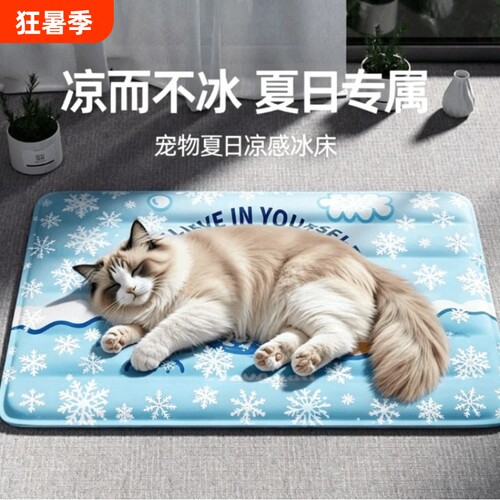 宠物冰垫猫咪垫子夏季睡觉降温神器猫窝凉席狗睡垫防水加厚夏日