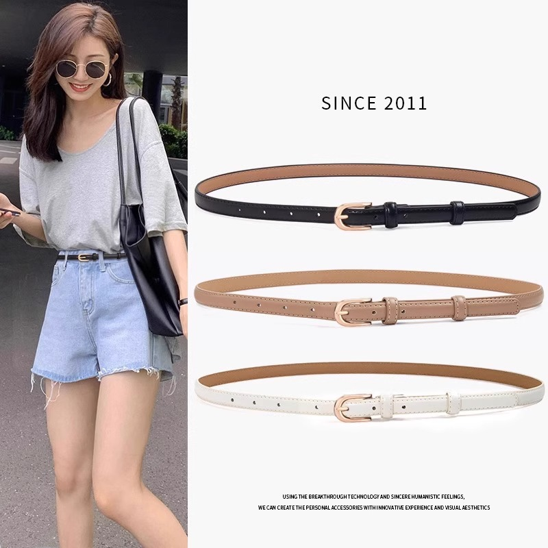 皮带女款时尚百搭真皮配裙子细腰带女2025新款黑色ins风牛仔裤带