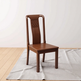 新中式全实木餐椅家用客厅轻奢高档餐厅酒店靠背实木椅子工厂直销