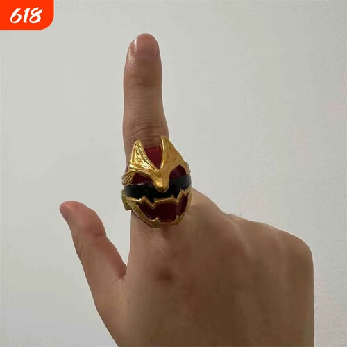 《头号战队豪兽者》豪兽狼头部戒指动漫周边朋克独特立体指环配饰