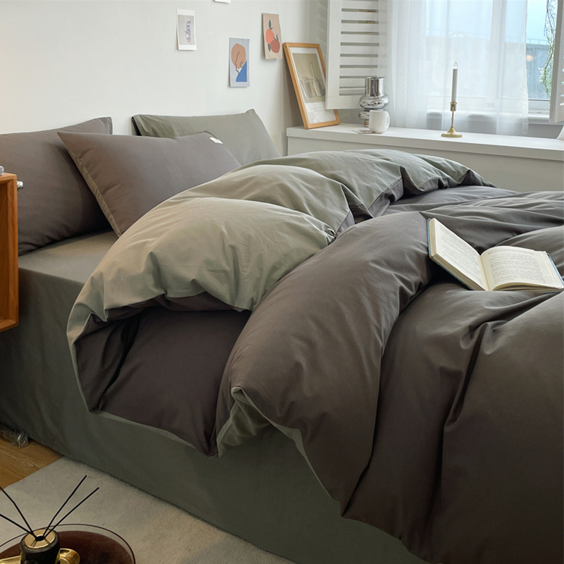 无印良品纯棉四件套100全棉学生宿舍单人床单被套三件套床上用品4
