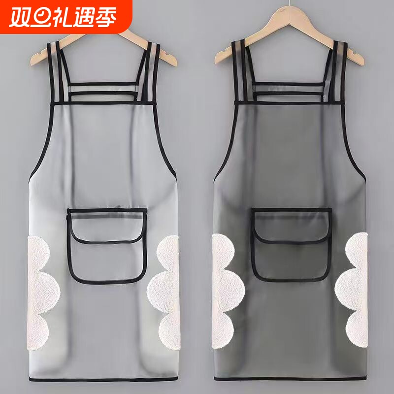 家用厨房围裙女防水防油网红做饭工作服可爱护衣大人男士餐饮专用