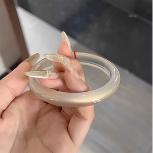 马达加斯加料玉髓香槟金天然玛瑙手镯子女冰荧光小钢炮高冰荔枝冻